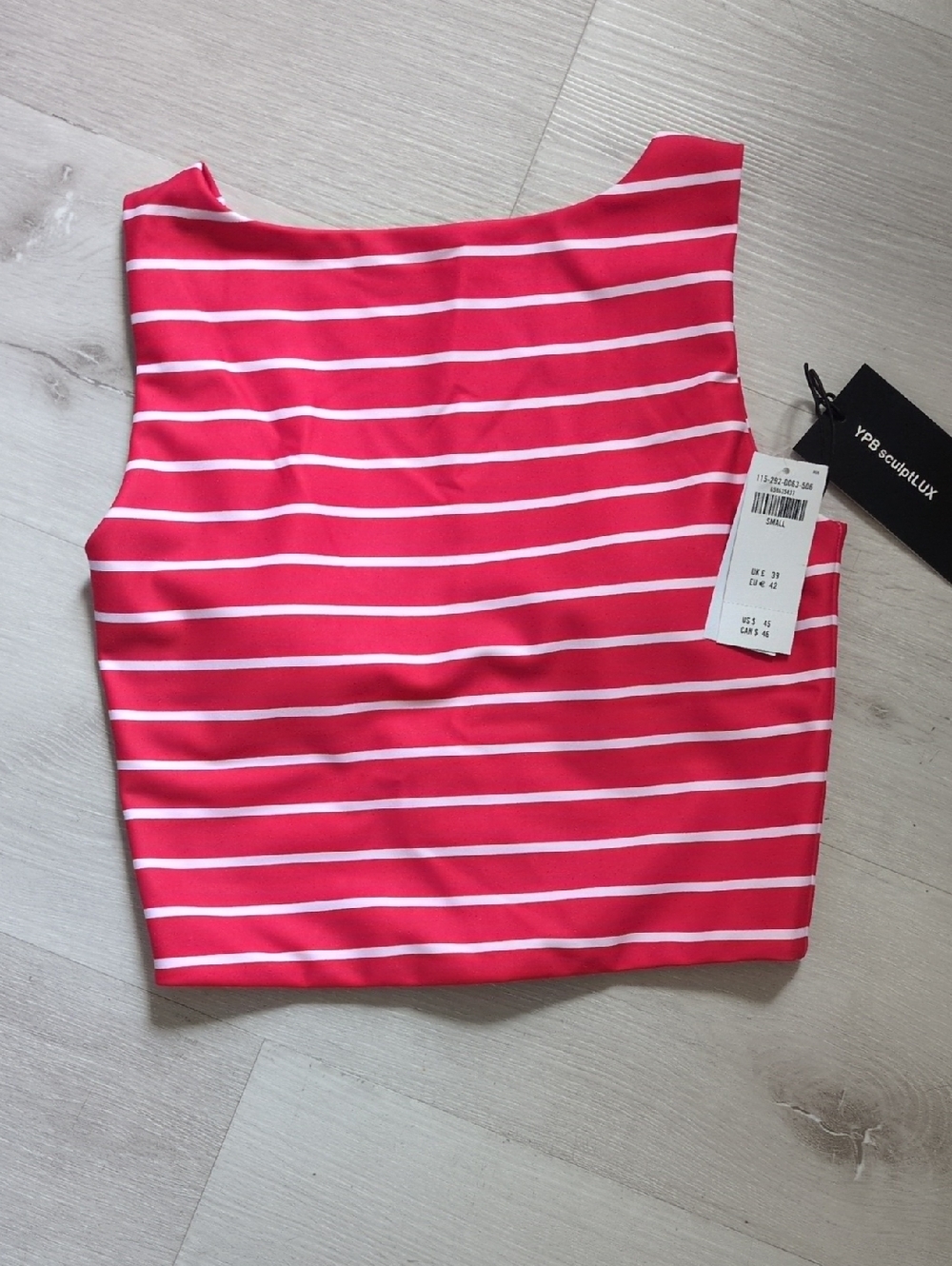 Abercrombie & Fitch Red and White Striped Crop Tank